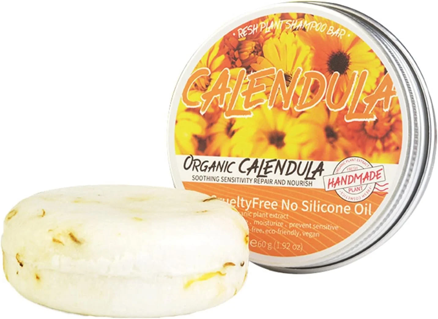 شامپو بار وگان برای مو، صابون شامپو جامد برای موهای خشک و آسیب دیده، اسانس گیاهی به توقف ریزش مو کمک می کند و باعث رشد سالم مو می شود (F)