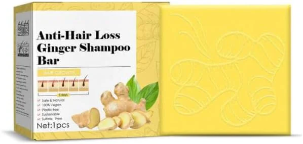 صابون شامپو زنجبیل، صابون شامپو رشد مجدد مو، برای موهای خشک و آسیب دیده انواع مو، درمان ضد ریزش مو برای نازک شدن موی زنان و مردان (2 عدد)