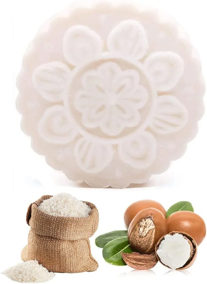 شامپو بار دست ساز با آب برنج، بدون سولفات، بدون فتالات، متعادل کننده PH، بدون تست حیوانی و وگان، درمان موهای خشک و آسیب دیده، کمک به توقف خارش پوست سر، مناسب برای انواع مو