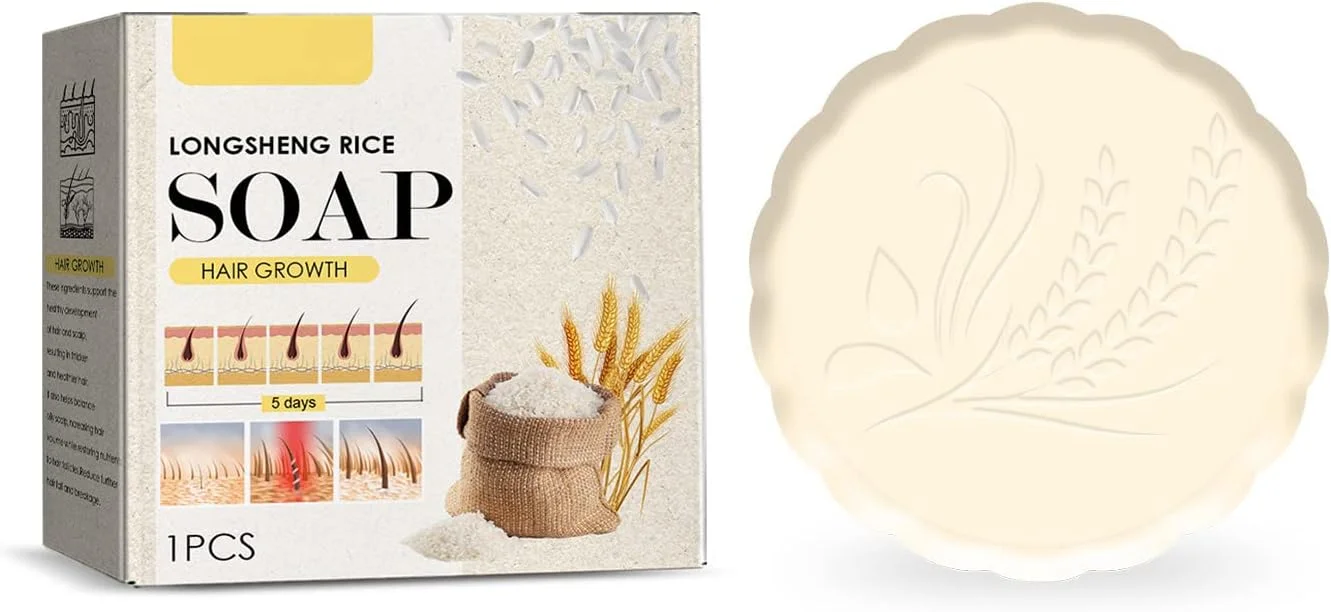 شامپو و نرم کننده آب برنج NLLNT، صابون آب برنج 2 در 1 برای رشد مو، مرطوب کننده، شامپو جامد، صابون برای موهای خشک و آسیب دیده، تقویت کننده موهای سالم 108 گرم