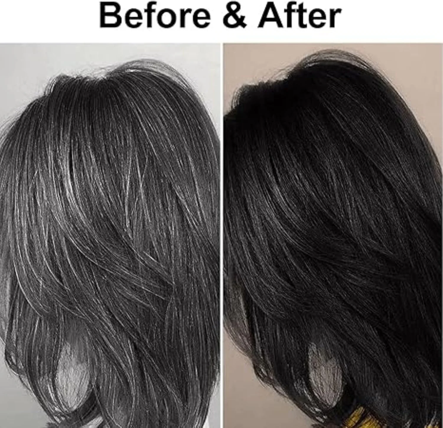 شامپو رنگ موی مشکی موکرو برای پوشش موهای سفید، رنگ موی زنجبیلی گیاهی طبیعی، رنگ موی مشکی فوری بدون آمونیاک، رنگ آمیزی ایمن و سالم بدون آسیب، شامپو رنگ مو 500 میلی لیتر (2 عدد)