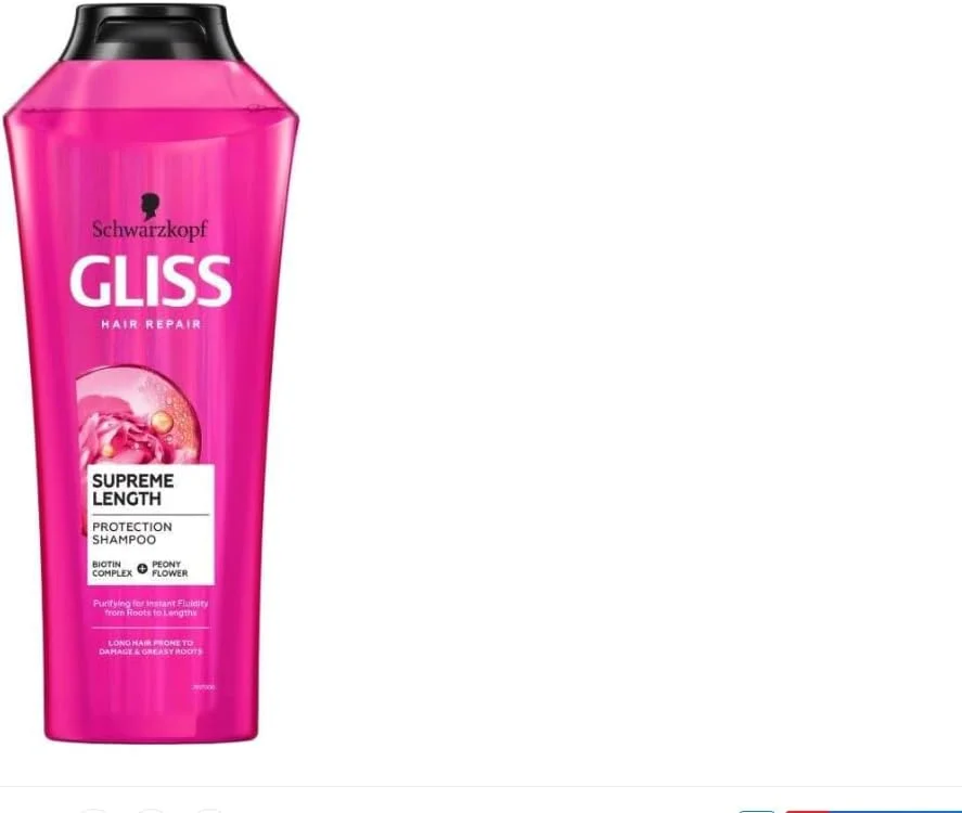شامپو موهای بلند و بادوام Schwarzkopf Gliss Supreme Length حجم 400 میلی لیتر