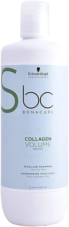 شامپو میسلار حجم دهنده کلاژن Schwarzkopf Professional Bonacure، ۱۰۰۰ میلی لیتر، ۱ لیتر (بسته ۱ عددی)