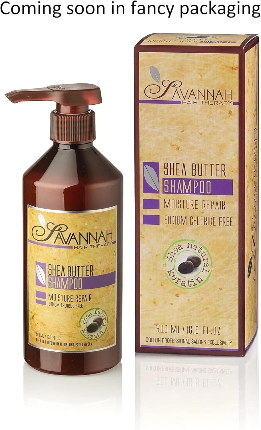 شامپو تراپی موی ساوانا با شی باتر و کراتین - بدون سولفات برای موهای خشک، آسیب دیده و رنگ شده - مرطوب کننده عمیق و کنترل کننده وز با ویتامین های A، B6، E - 500 میلی لیتر