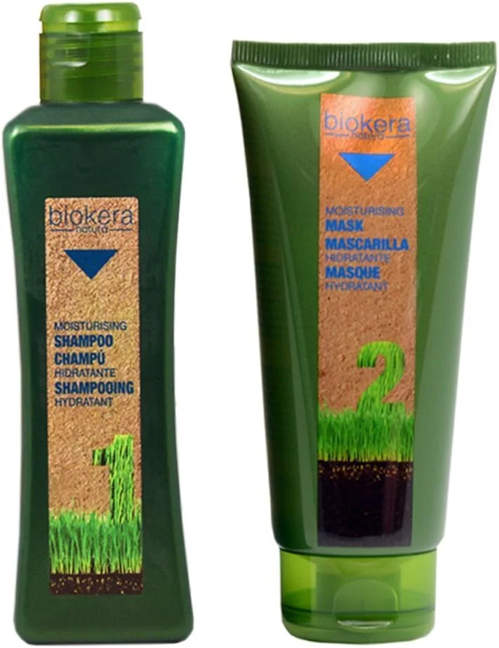 شامپو مرطوب کننده Salerm Biokera Natura حجم 320ml و ماسک مو حجم 210ml "ترکیبی"