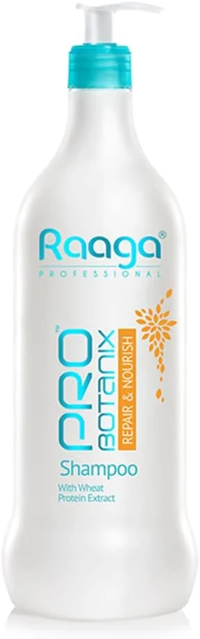 شامپو ترمیم کننده و مغذی موی سر حرفه ای راگا Probotanix برای موهای صاف و قوی، ترمیم و تغذیه موهای خشک و آسیب دیده، مناسب برای آقایان و بانوان، 1000 میلی لیتر
