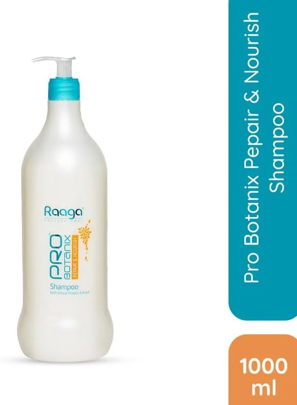 شامپو ترمیم کننده و مغذی موی سر حرفه ای راگا Probotanix برای موهای صاف و قوی، ترمیم و تغذیه موهای خشک و آسیب دیده، مناسب برای آقایان و بانوان، 1000 میلی لیتر