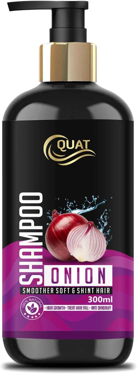 شامپو پیاز کوات 100% طبیعی با عصاره روغن پیاز برای موهای آسیب دیده و جلوگیری از ریزش مو 300 میلی لیتر
