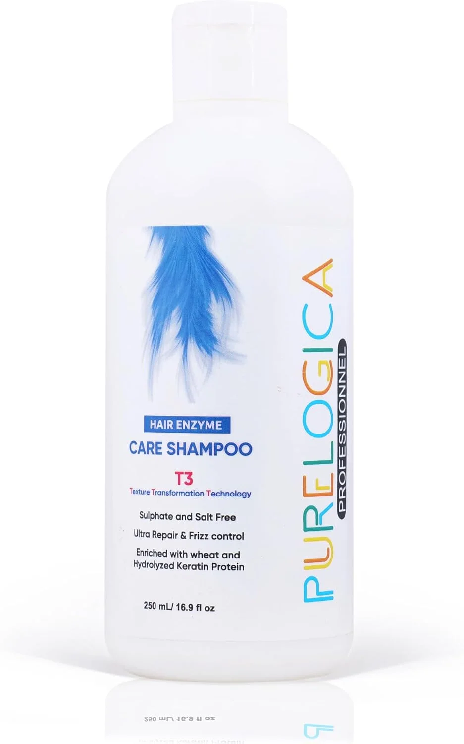 شامپو مو پیورلوجیکا T3 Care (بافت، دگرگونی، فناوری) ترمیم کننده و کنترل کننده وز مو | غنی شده با گندم + پروتئین کراتین هیدرولیز شده | نرمی و درخشندگی برای انواع مو - 250 میلی لیتر