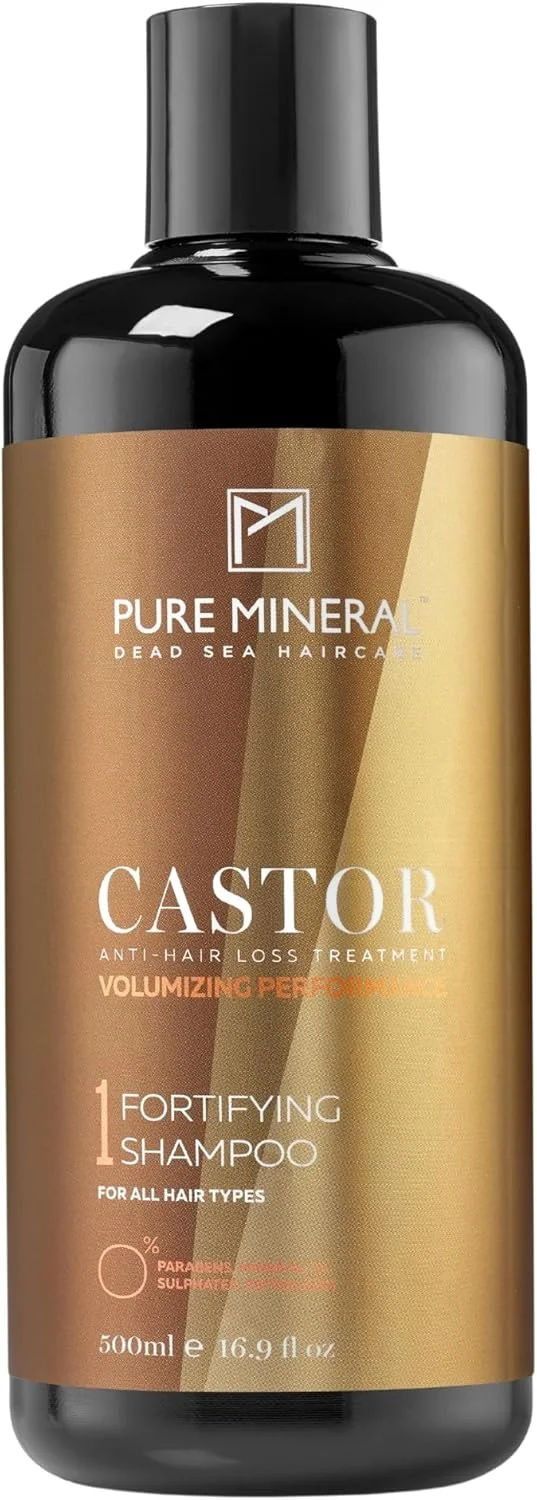 شامپو روغن کرچک ام پیور مینرال دریای مرده - تقویت کننده و ترمیم کننده موهای ضعیف - امگا 9 - بدون سولفات، پارابن، پترولات - 500 میلی لیتر