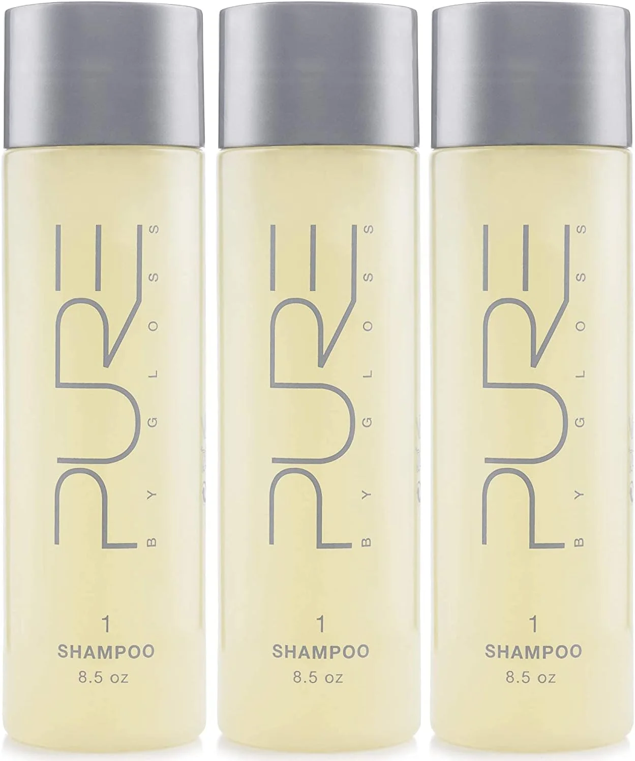 شامپو Pure by Gloss – فرمول لوکس شفاف کننده، پاک کننده و مرطوب کننده برای انواع مو – رایحه لیمو تازه – 255 میلی لیتر، بسته 3 عددی