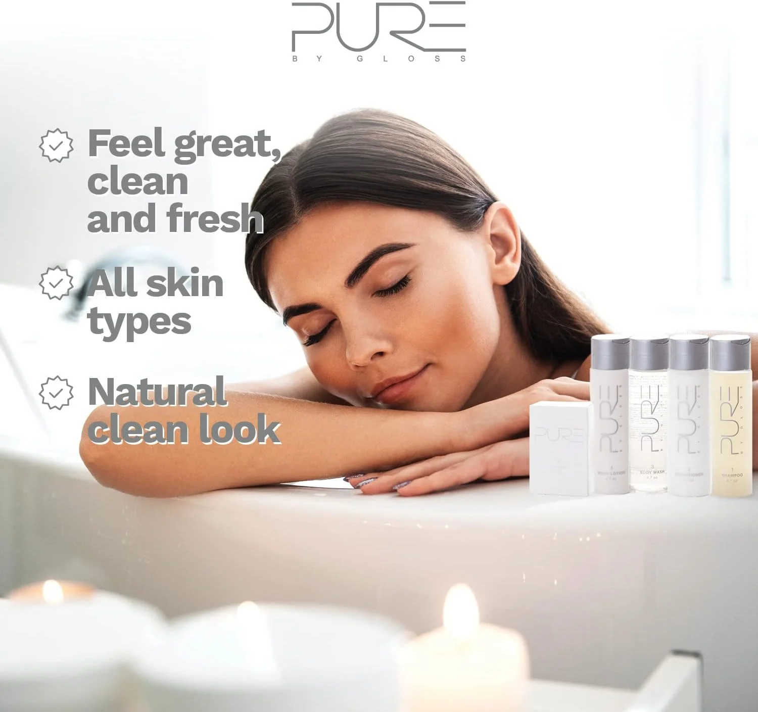 شامپو Pure by Gloss – فرمول لوکس شفاف کننده، پاک کننده و مرطوب کننده برای انواع مو – رایحه لیمو تازه – 255 میلی لیتر، بسته 3 عددی