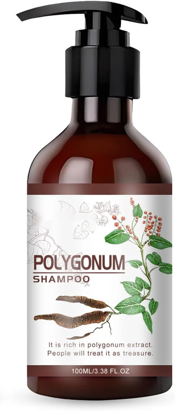 شامپو Polygonum Multiflorum، شامپو رشد مو 100 میلی لیتری برای موهای آسیب دیده، تغذیه عمیق و ترمیم موهای خشک، مناسب برای انواع مو، تقویت کننده بافت نرم، لطیف و سالم تر مو
