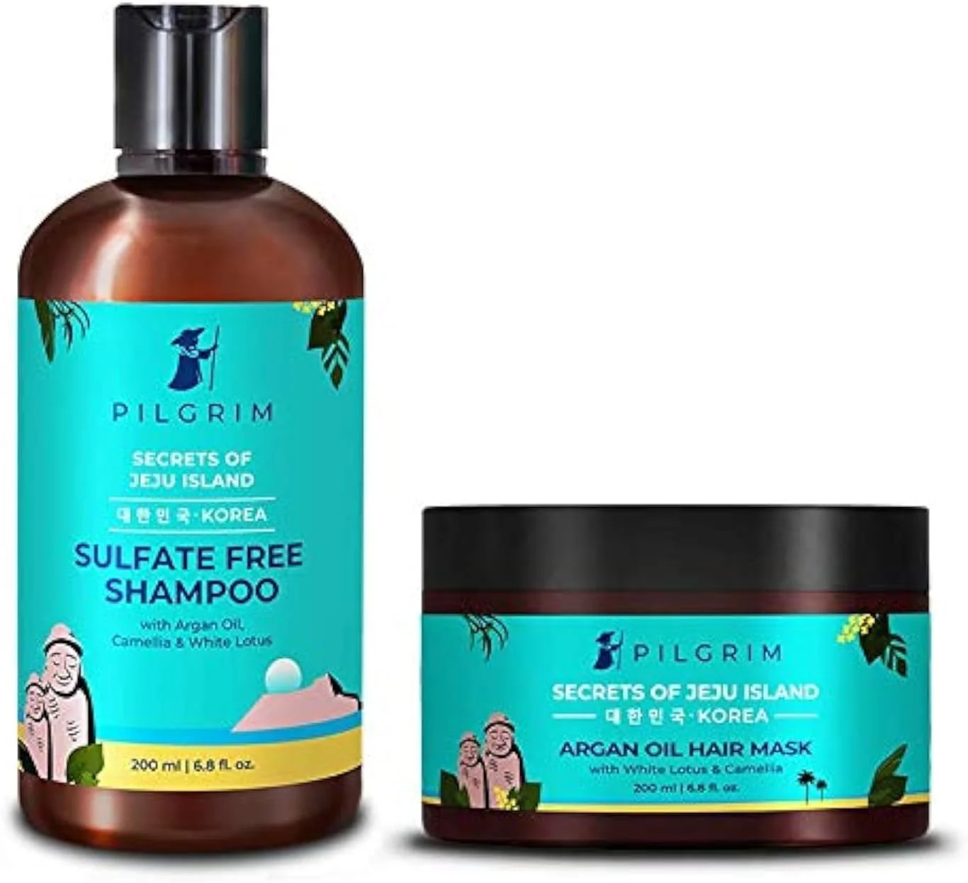 شامپو ملایم بدون سولفات پیلگریم (روغن آرگان) برای موهای خشک و وز، مناسب آقایان و بانوان، بدون سولفات و پارابن، رازهای زیبایی کره ای (شامپو و ماسک مو) - 300 میلی لیتر