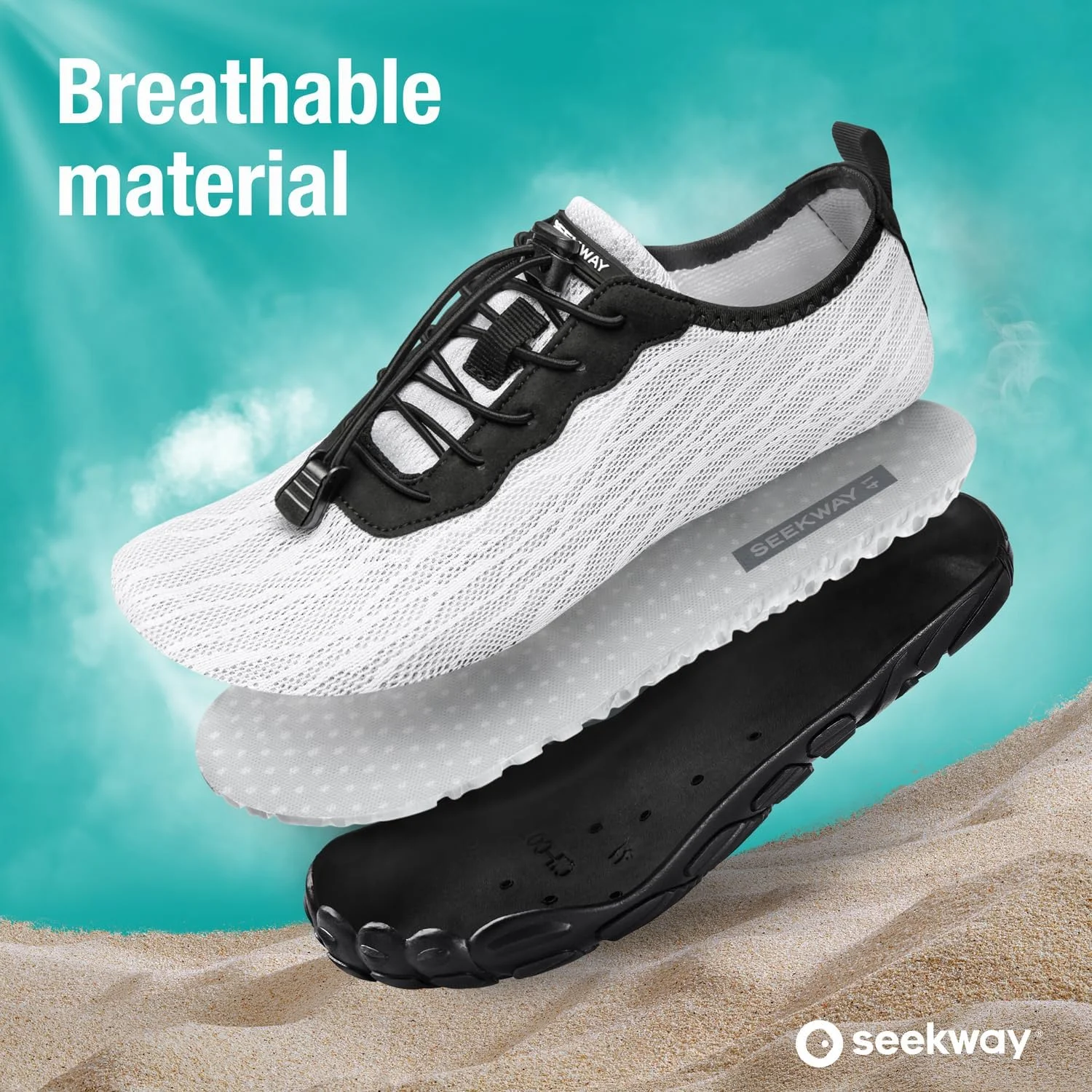 کفش آبی سیکوی مردانه زنانه بزرگسال، جوراب آکوا سریع خشک شونده، مناسب ساحل، شنا، رودخانه، استخر، دریاچه، پیاده روی، قایق سواری، موج سواری