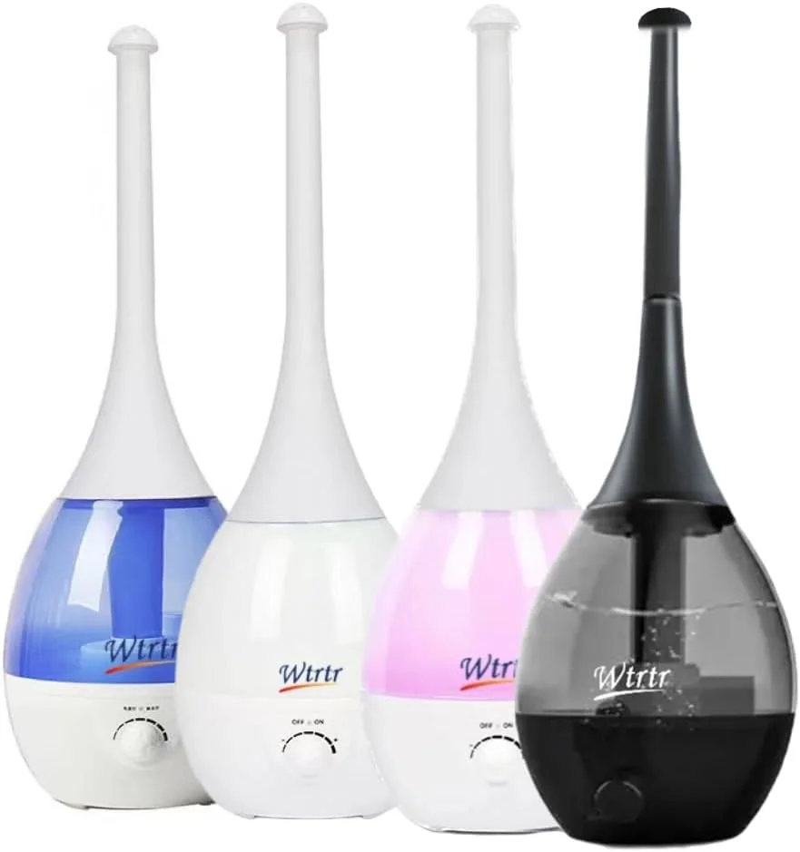 دستگاه بخور سرد اولتراسونیک رده بالا Wtrtr، با قابلیت تنظیم در 3 ارتفاع، دستگاه بخور 3 لیتری برای اتاق خواب و لابی، واحد مرطوب کننده ممتاز، تازه کننده هوا و تصفیه کننده هوا مدل WTR-1343A سفید