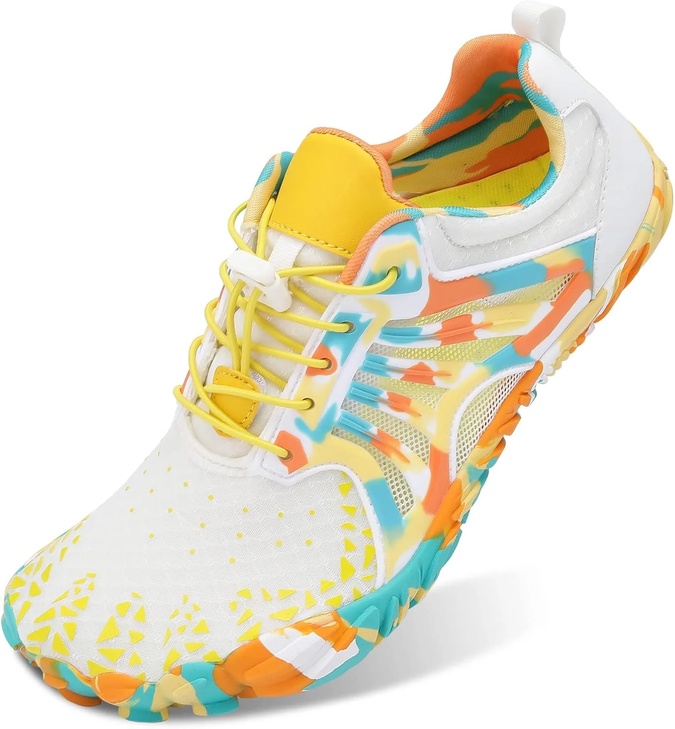 کفش‌های آبی ورزشی مردانه و زنانه Scurtain، مناسب پیاده‌روی، خشک‌شونده سریع، طرح Barefoot، مناسب شنا و ساحل با قابلیت زهکشی، بژ/زرد، سایز 42