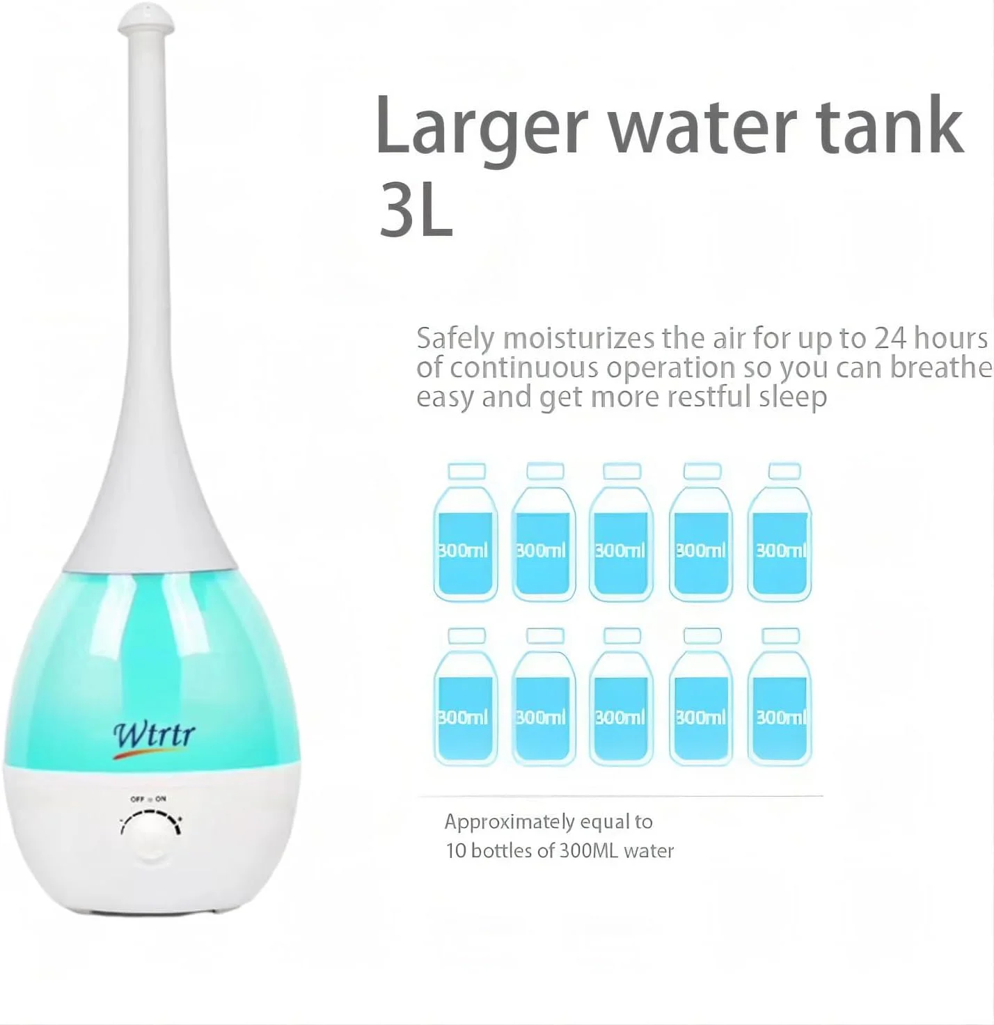 دستگاه بخور سرد اولتراسونیک رده بالا Wtrtr، با قابلیت تنظیم در 3 ارتفاع، دستگاه بخور 3 لیتری برای اتاق خواب و لابی، واحد مرطوب کننده ممتاز، تازه کننده هوا و تصفیه کننده هوا مدل WTR-1343A سفید دستگاه بخور سرد اولتراسونیک رده بالا Wtrtr، با قابلیت تنظیم در 3 ارتفاع، دستگاه بخور 3 لیتری برای اتاق خواب و لابی، واحد مرطوب کننده ممتاز، تازه کننده هوا و تصفیه کننده هوا مدل WTR-1343A سفید