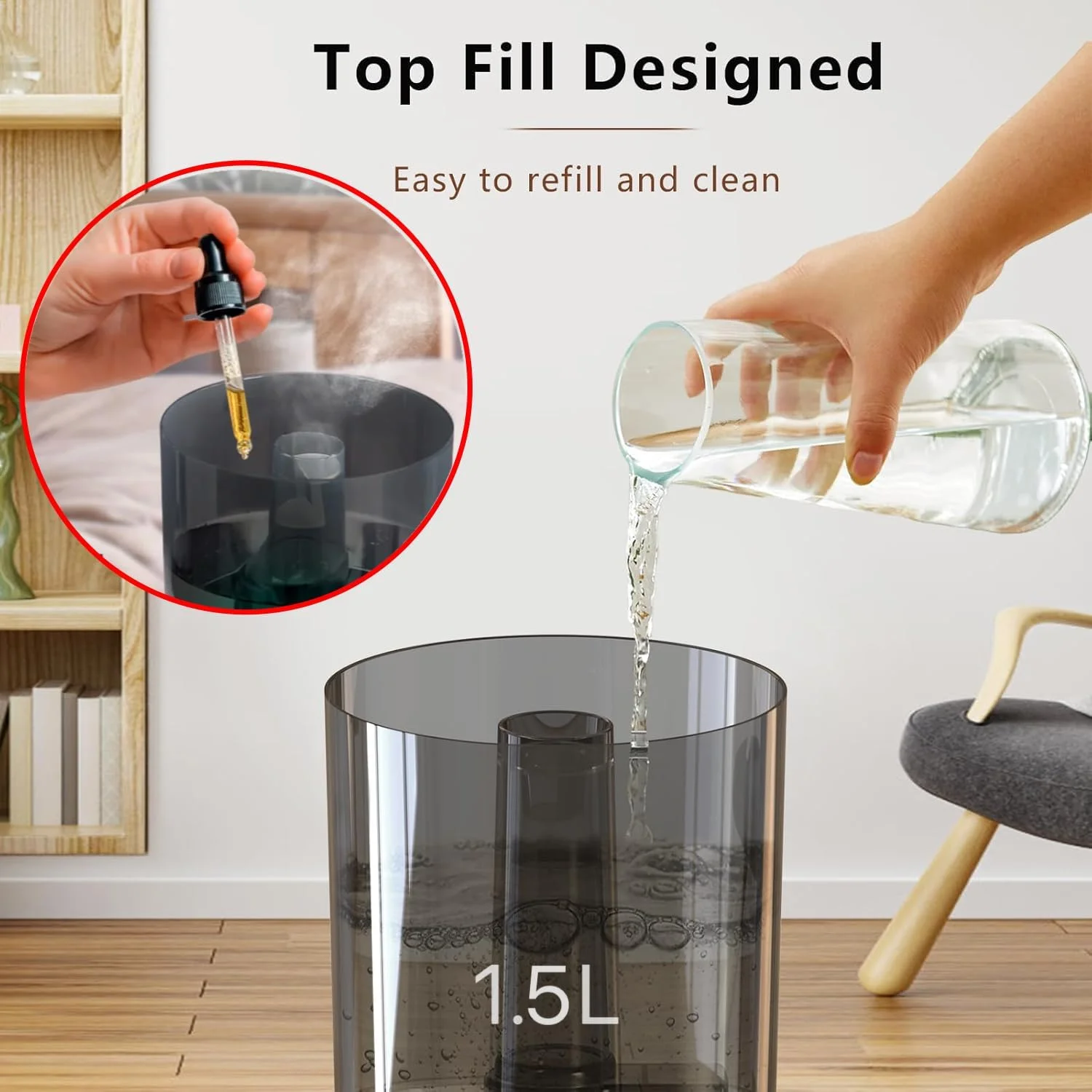 دستگاه بخور سرد التراسونیک 1.5 لیتری Wtrtr مدل قطره ای. دستگاه بخور هوای التراسونیک برای نوزادان (مشکی) دستگاه بخور سرد التراسونیک 1.5 لیتری Wtrtr مدل قطره ای. دستگاه بخور هوای التراسونیک برای نوزادان (مشکی)