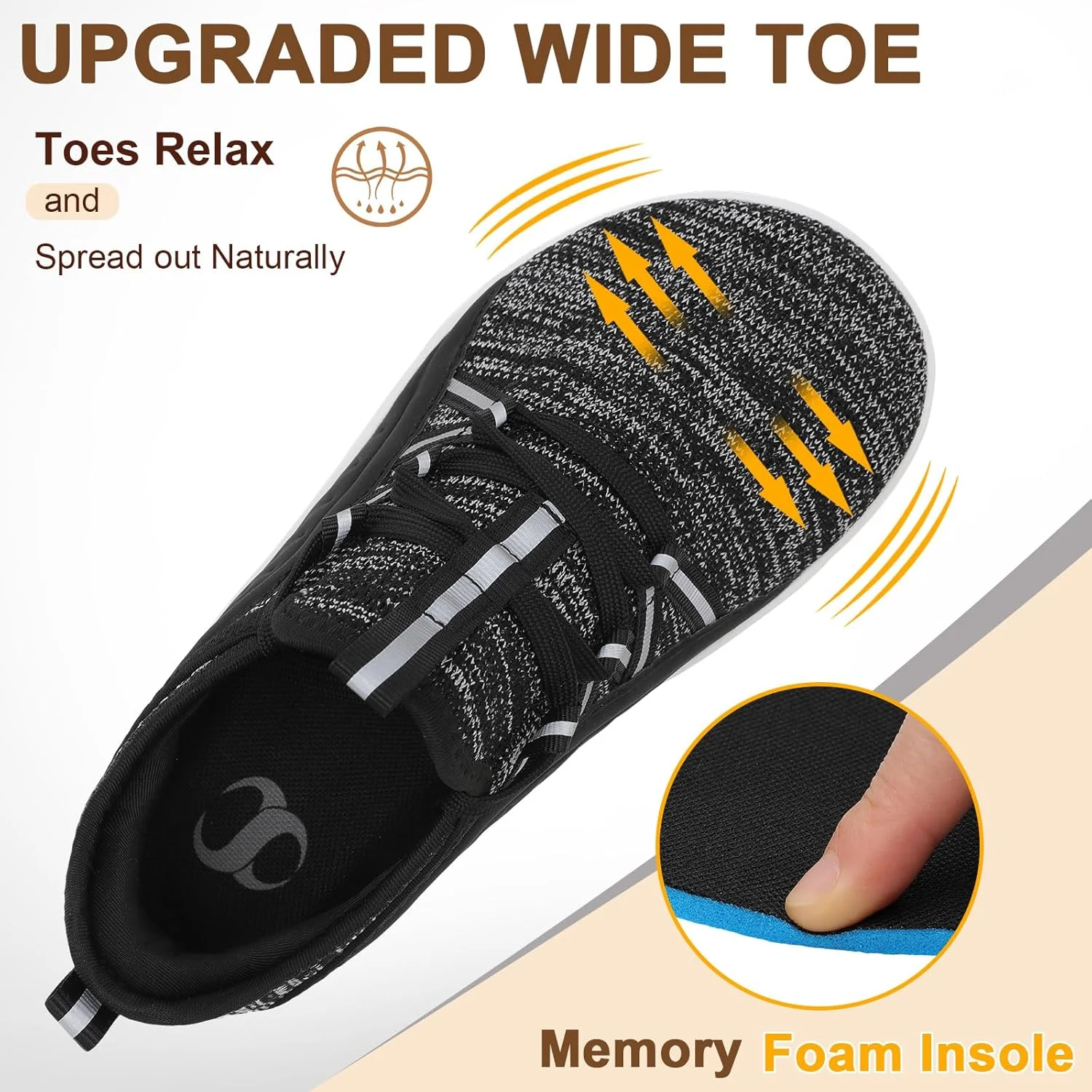 کفش های مینیمالیستی زنانه Scurtain، مناسب پیاده روی راحت، سبک و شیک | زیره بدون شیب | پهنای زیاد