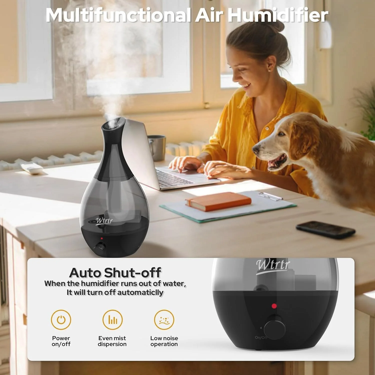 دستگاه بخور سرد اولتراسونیک رده بالا Wtrtr، دستگاه بخور هوا برای اتاق خواب و لابی، واحد مرطوب کننده ممتاز، خوشبو کننده هوا و تصفیه کننده هوا (مشکی) دستگاه بخور سرد اولتراسونیک رده بالا Wtrtr، دستگاه بخور هوا برای اتاق خواب و لابی، واحد مرطوب کننده ممتاز، خوشبو کننده هوا و تصفیه کننده هوا (مشکی)