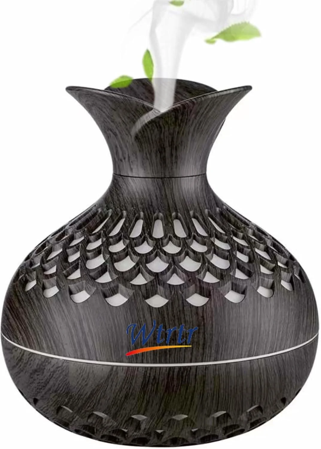 دستگاه پخش کننده اسانس روغنی 300 میلی لیتری Wtrtr، مینی مرطوب کننده، مرطوب کننده طرح گل، مرطوب کننده رومیزی شخصی USB برای خودرو، 2 حالت مه پاش، 7 رنگ، (SX-E342-Y) (قهوه ای)