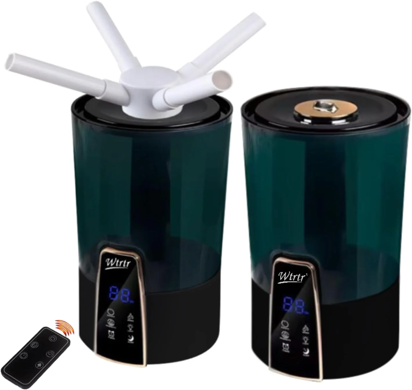 دستگاه مرطوب کننده مه ساز 4 لیتری Wtrtr، پر کردن از بالا، مرطوب کننده هوا برای اتاق خواب، احیا کننده و تصفیه کننده هوا (مشکی - 4 لیتر) دستگاه مرطوب کننده مه ساز 4 لیتری Wtrtr، پر کردن از بالا، مرطوب کننده هوا برای اتاق خواب، احیا کننده و تصفیه کننده هوا (مشکی - 4 لیتر)