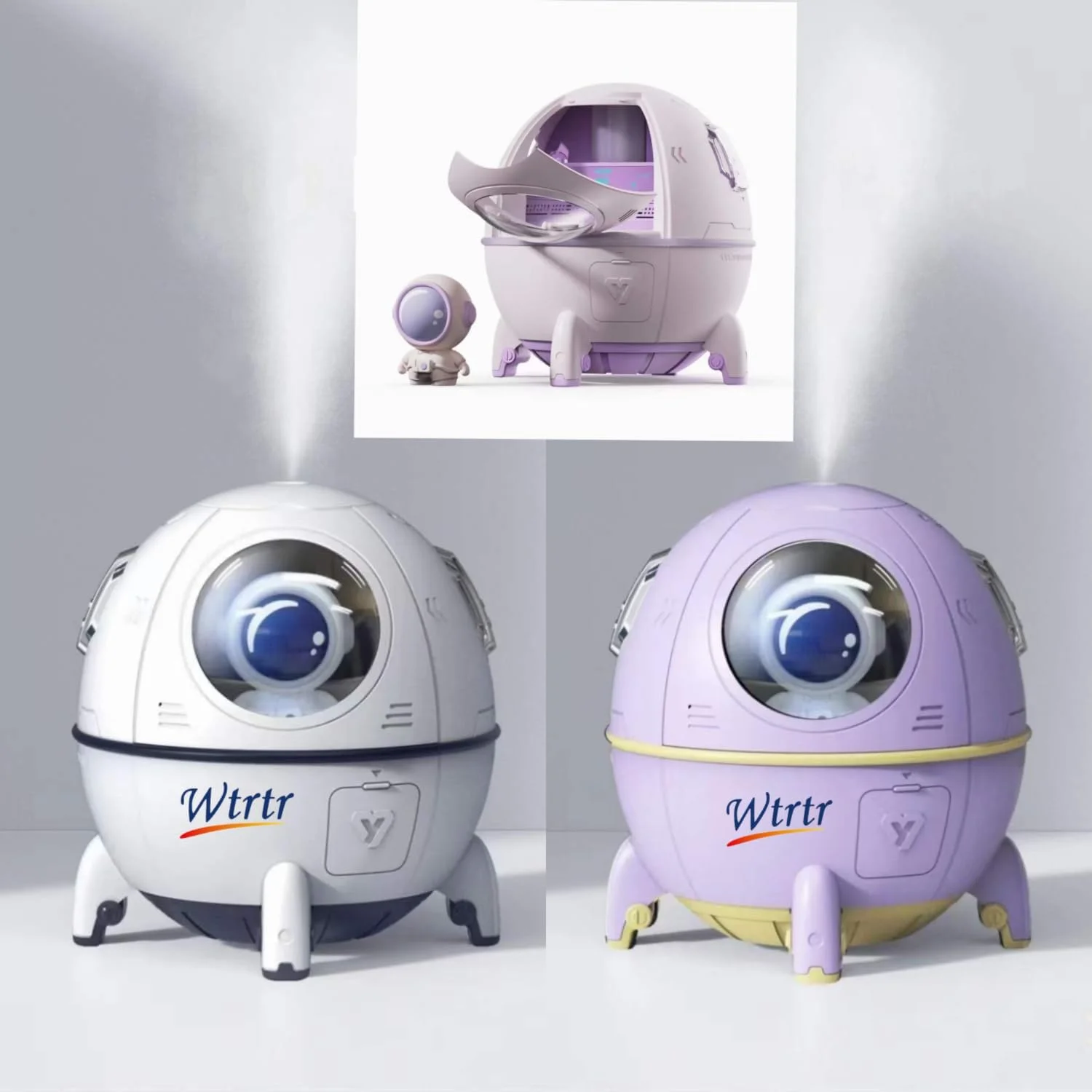 دستگاه بخور سرد Wtrtr مدل کپسول فضایی، 220 میلی لیتر USB اولتراسونیک بی صدا مناسب اتاق خواب کودک (بنفش) دستگاه بخور سرد Wtrtr مدل کپسول فضایی، 220 میلی لیتر USB اولتراسونیک بی صدا مناسب اتاق خواب کودک (بنفش)