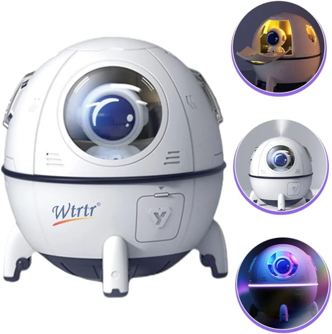 دستگاه بخور سرد Wtrtr مدل کپسول فضایی، 220 میلی لیتر USB اولتراسونیک بی صدا مناسب اتاق خواب کودک (بنفش) دستگاه بخور سرد Wtrtr مدل کپسول فضایی، 220 میلی لیتر USB اولتراسونیک بی صدا مناسب اتاق خواب کودک (بنفش)