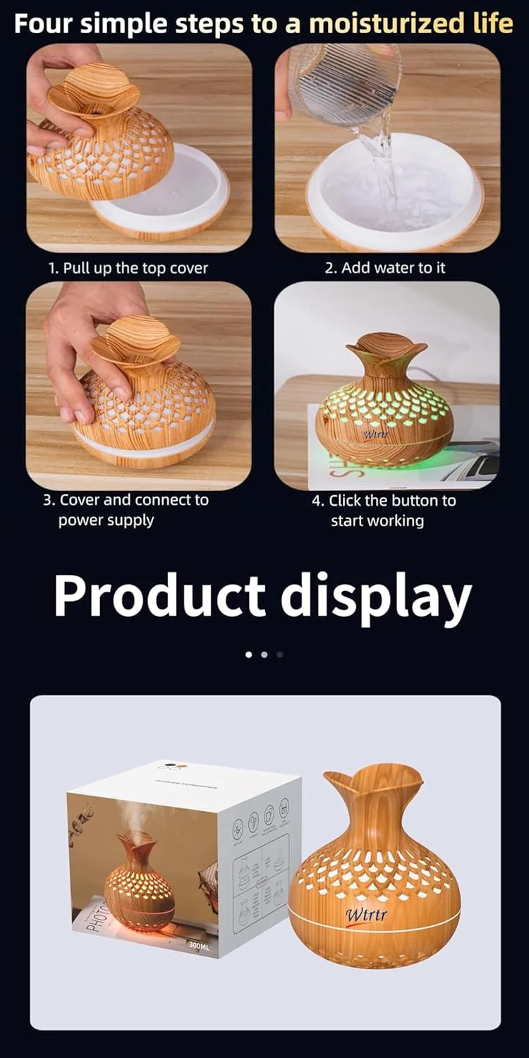 دستگاه پخش کننده اسانس روغنی 300 میلی لیتری Wtrtr، مینی مرطوب کننده، مرطوب کننده طرح گل، مرطوب کننده رومیزی شخصی USB برای خودرو، 2 حالت مه پاش، 7 رنگ، (SX-E342-Y) (قهوه ای) دستگاه پخش کننده اسانس روغنی 300 میلی لیتری Wtrtr، مینی مرطوب کننده، مرطوب کننده طرح گل، مرطوب کننده رومیزی شخصی USB برای خودرو، 2 حالت مه پاش، 7 رنگ، (SX-E342-Y) (قهوه ای)