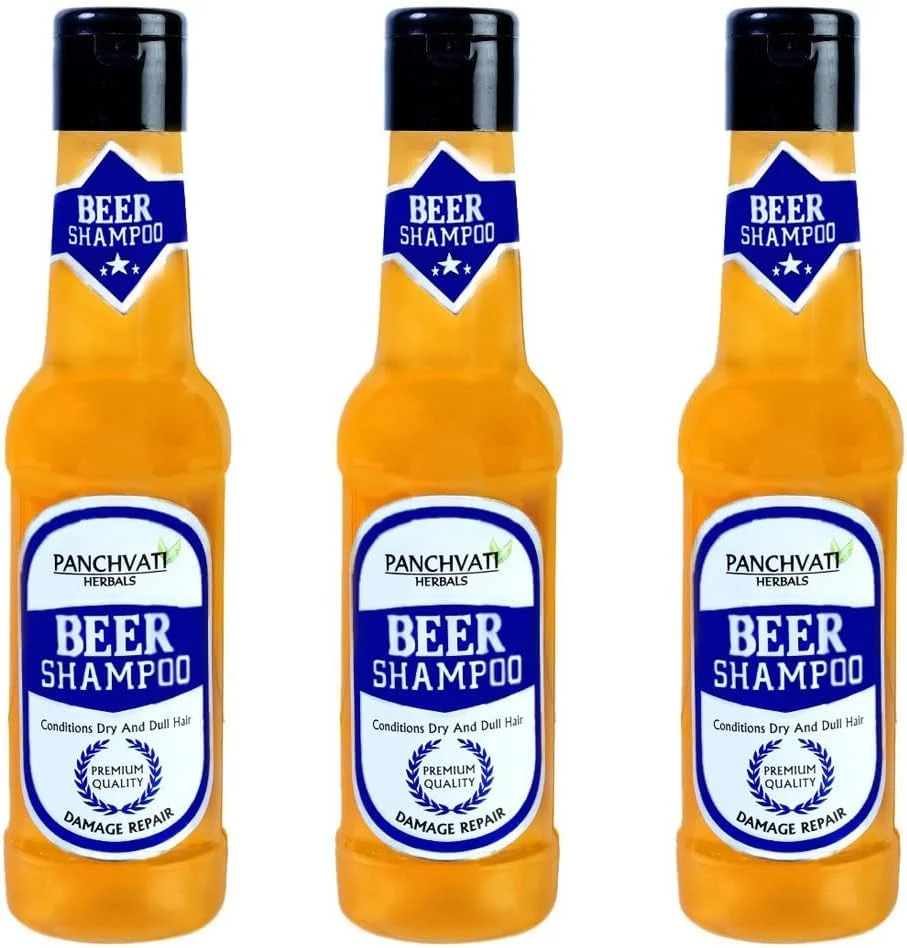 شامپو آبجو مو Panchvati، ۱۸۰ میلی لیتر، بسته ۳ عددی، ۵۴۰ میلی لیتر، برای موهای خشک و کدر، ترمیم کننده موهای آسیب دیده