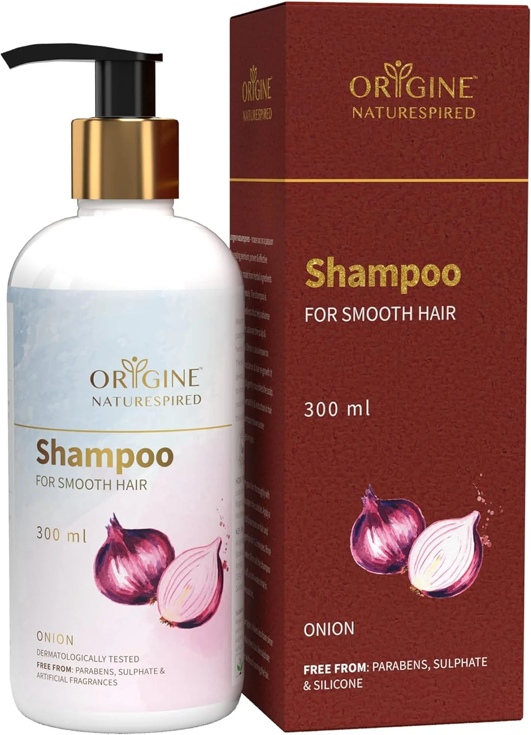 شامپو نرم کننده مو اوریجین نچر اسپايرد | عصاره پیاز برای موهای خشک و وز | رشد مو با آلوئه ورا و گلیسیرین - 300 میلی لیتر - بدون SLS و پارابن
