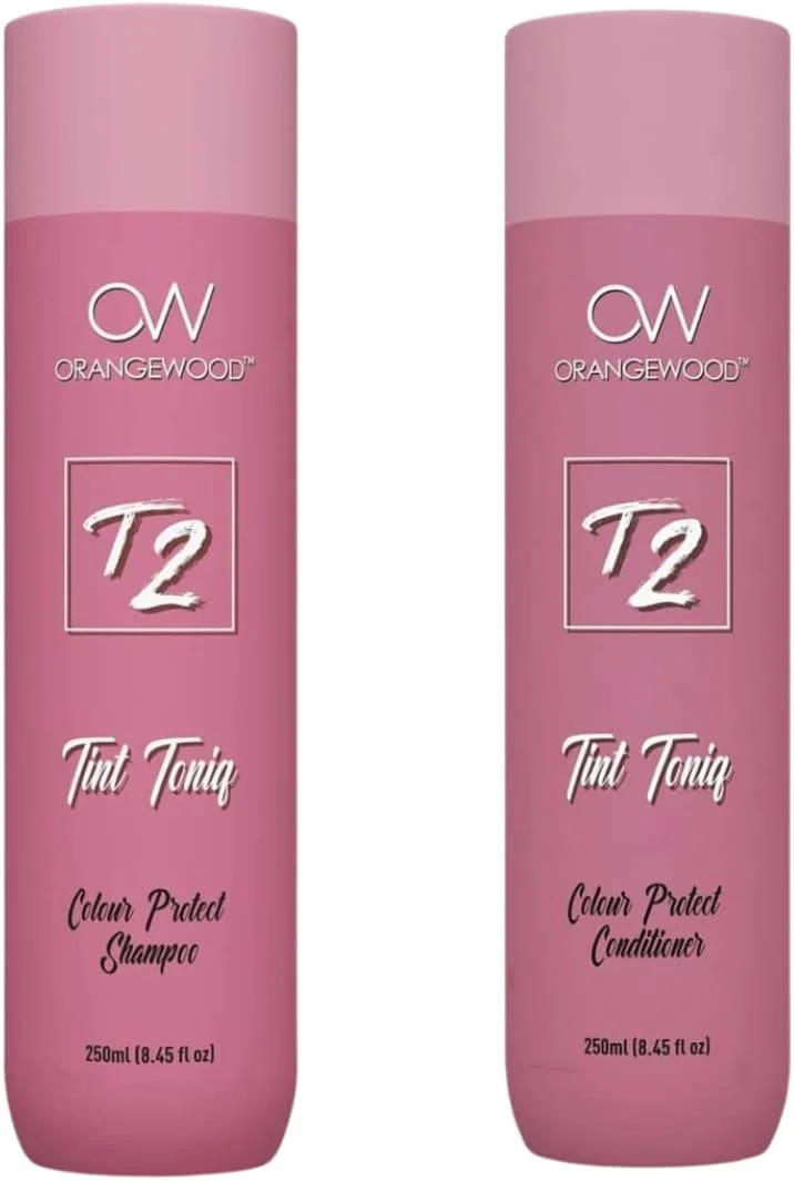 شامپو و نرم کننده محافظ رنگ مو اورنج وود، محافظت حرفه ای رنگ مو، شامپو و نرم کننده محافظت کننده عمقی رنگ مو با محافظت در برابر اشعه ماوراء بنفش، تغذیه عمیق و ترمیم کامل برای آقایان و بانوان - 250 میلی لیتر