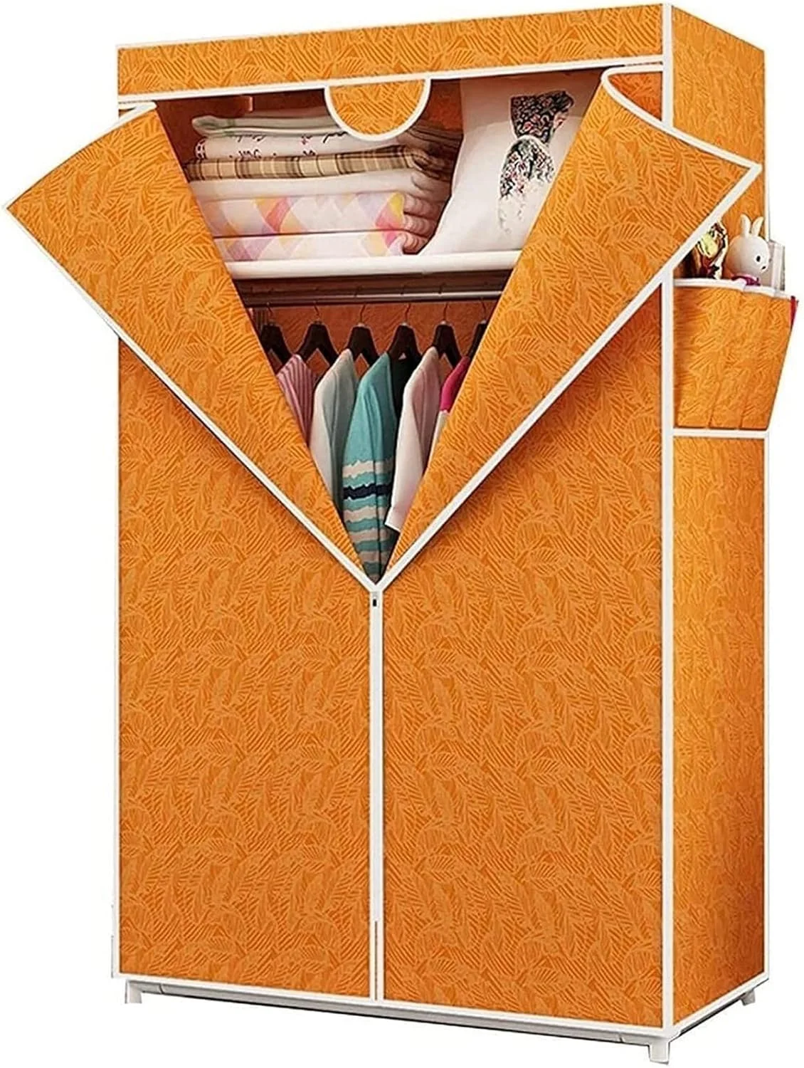 کمد لباس پارچه ای قابل حمل، کمد لباس آویز، کمد لباس ساده پارچه ای، تک نفره، مناسب اتاق خواب، ذخیره سازی خانگی، خوابگاه، پارچه ای، مناسب اتاق اجاره ای، 75X45X160 سانتی متر، کمد لباس پارچه ای قابل حمل/C