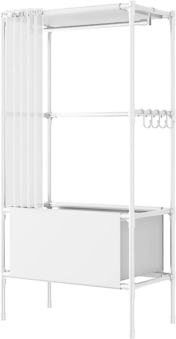 کمد لباس قابل حمل با پرده ضد گرد و غبار مناسب برای اتاق خواب، خوابگاه و فضاهای زندگی موقت