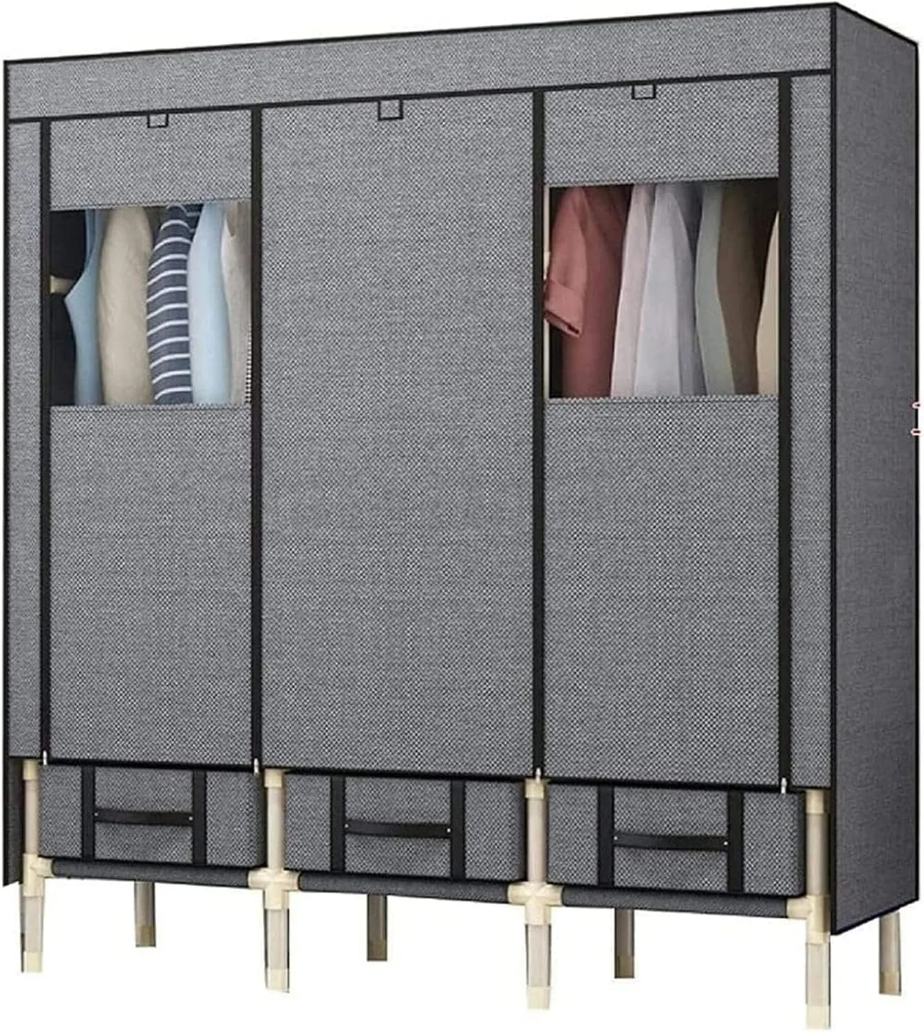 کمد لباس قابل حمل، کمد لباس پارچه ای، کمد لباس قابل حمل، سازمان دهنده کمد لباس بادوام، کمد لباس پارچه ای قابل حمل/B