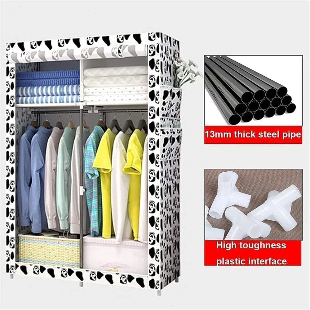 کمد لباس پارچه ای قابل حمل، کمد لباس اتاق خواب، کمد ایستاده، کمد لباس، سازمان دهنده کمد لباس قابل حمل، قفسه 105 * 45 * 170 سانتی متر، رخت آویز /E