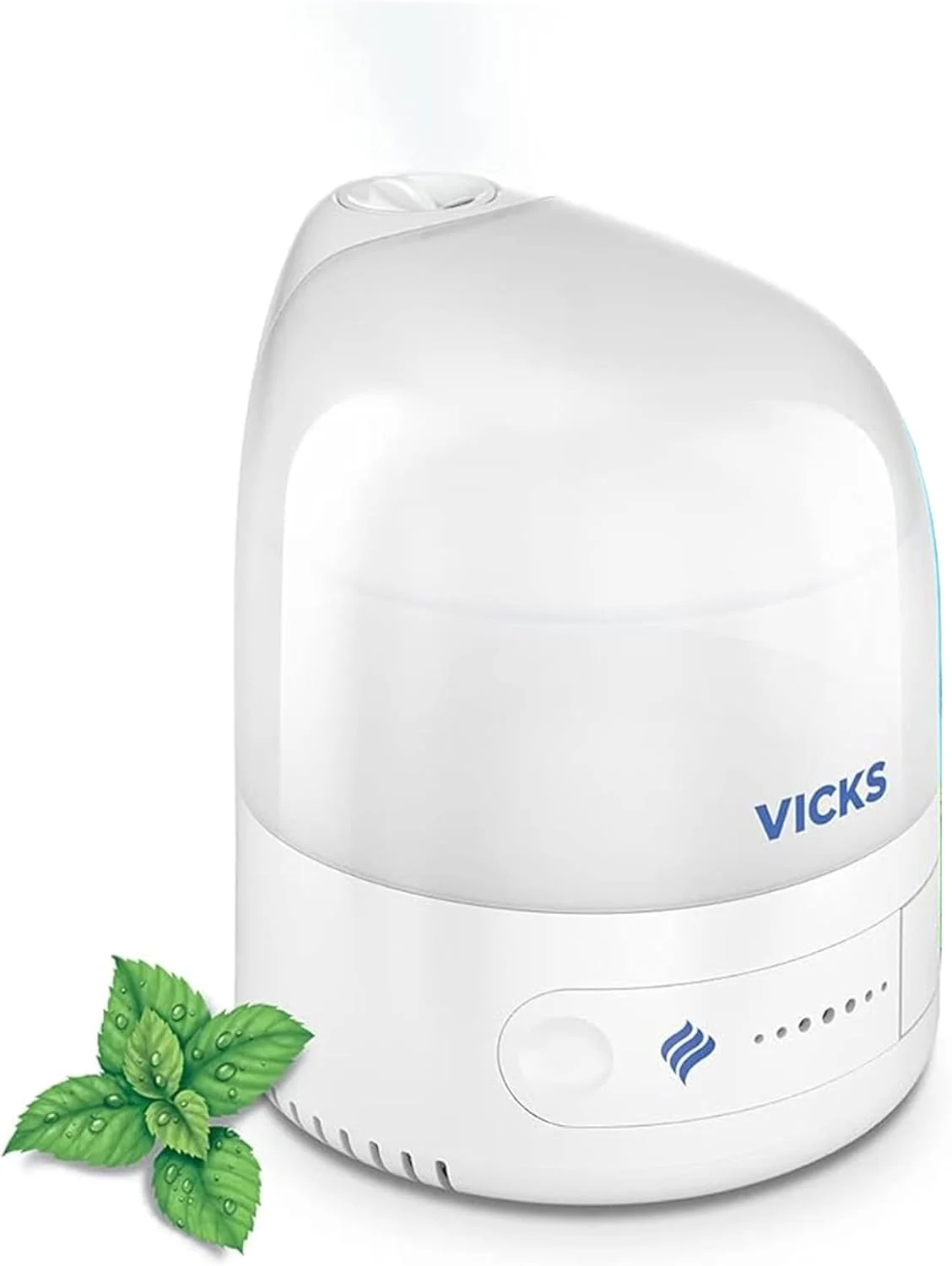 دستگاه بخور سرد اولتراسونیک شخصی Vicks - کوچک، استفاده آسان، بی صدا - خروجی مداوم بخار - مناسب برای خانه، دفتر، اتاق کودک، دارای جایگاه روغن های معطر VapoPad - تا 5 ساعت - VUL510E1