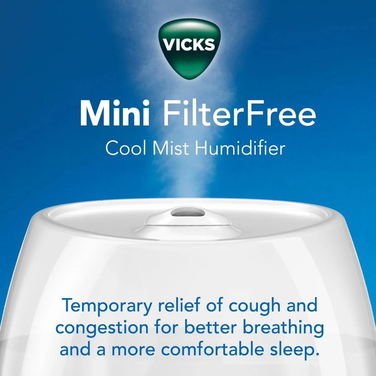 دستگاه بخور سرد مینی بدون فیلتر Vicks، مناسب اتاق کوچک - کنترل متغیر میزان بخار - سازگار با Vicks VapoPads دستگاه بخور سرد مینی بدون فیلتر Vicks، مناسب اتاق کوچک - کنترل متغیر میزان بخار - سازگار با Vicks VapoPads