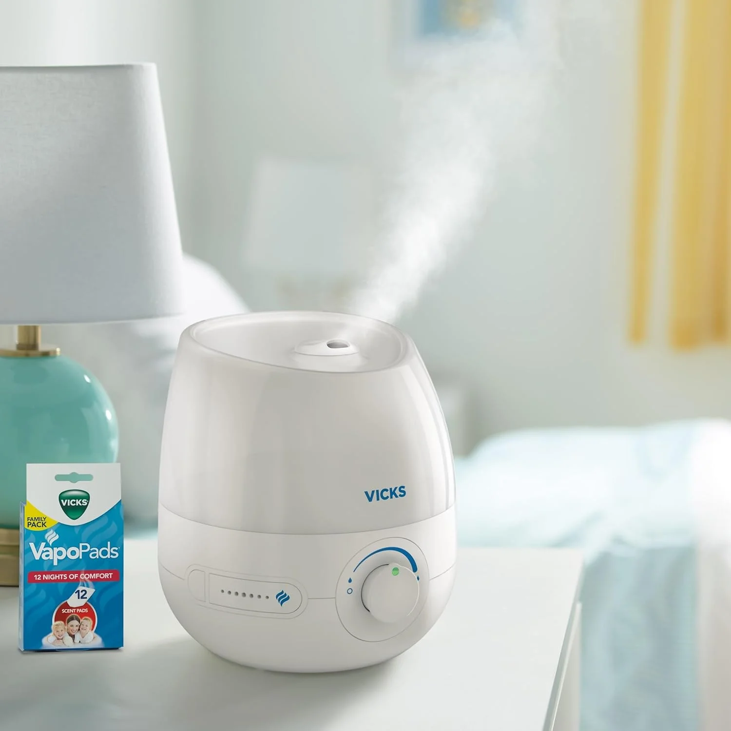 دستگاه بخور سرد مینی بدون فیلتر Vicks، مناسب اتاق کوچک - کنترل متغیر میزان بخار - سازگار با Vicks VapoPads دستگاه بخور سرد مینی بدون فیلتر Vicks، مناسب اتاق کوچک - کنترل متغیر میزان بخار - سازگار با Vicks VapoPads