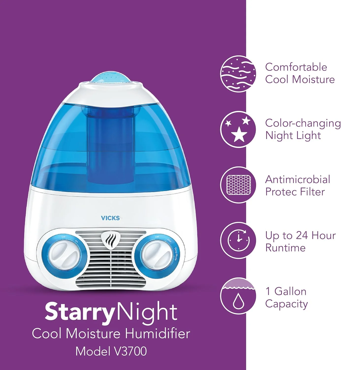 دستگاه بخور سرد ویکس مدل Starry Night V3700 دستگاه بخور سرد ویکس مدل Starry Night V3700