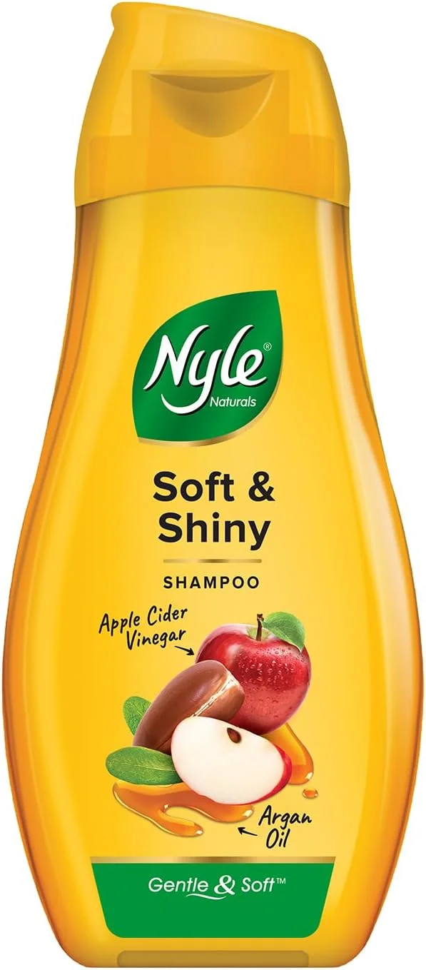 شامپو ضد ریزش مو نیل نچرالز نرم و درخشان، با خواص سرکه سیب و روغن آرگان، شامپو ملایم و نرم، متعادل کننده PH و بدون پارابن، برای آقایان و بانوان، 180 میلی لیتر