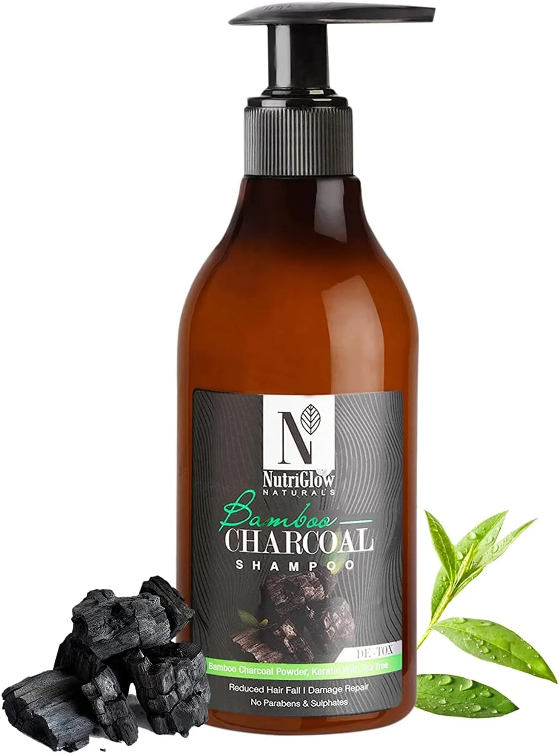 شامپو بامبو و زغال فعال نوتری گلو نچرال | پاک کننده پوست سر | کاهش ریزش مو | ترمیم آسیب دیده 150 میلی لیتر