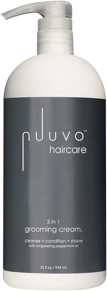کرم حالت دهنده مو 3 در 1 Nuuvo Haircare - شامپو بدون سولفات حرفه ای سالنی 946 میلی لیتر - نرم کننده عمیق با عصاره های گیاهی برای ترمیم مو، رفع تحریک پوست سر و شوره سر - کرم اصلاح صورت و بدن مناسب آقایان و بانوان