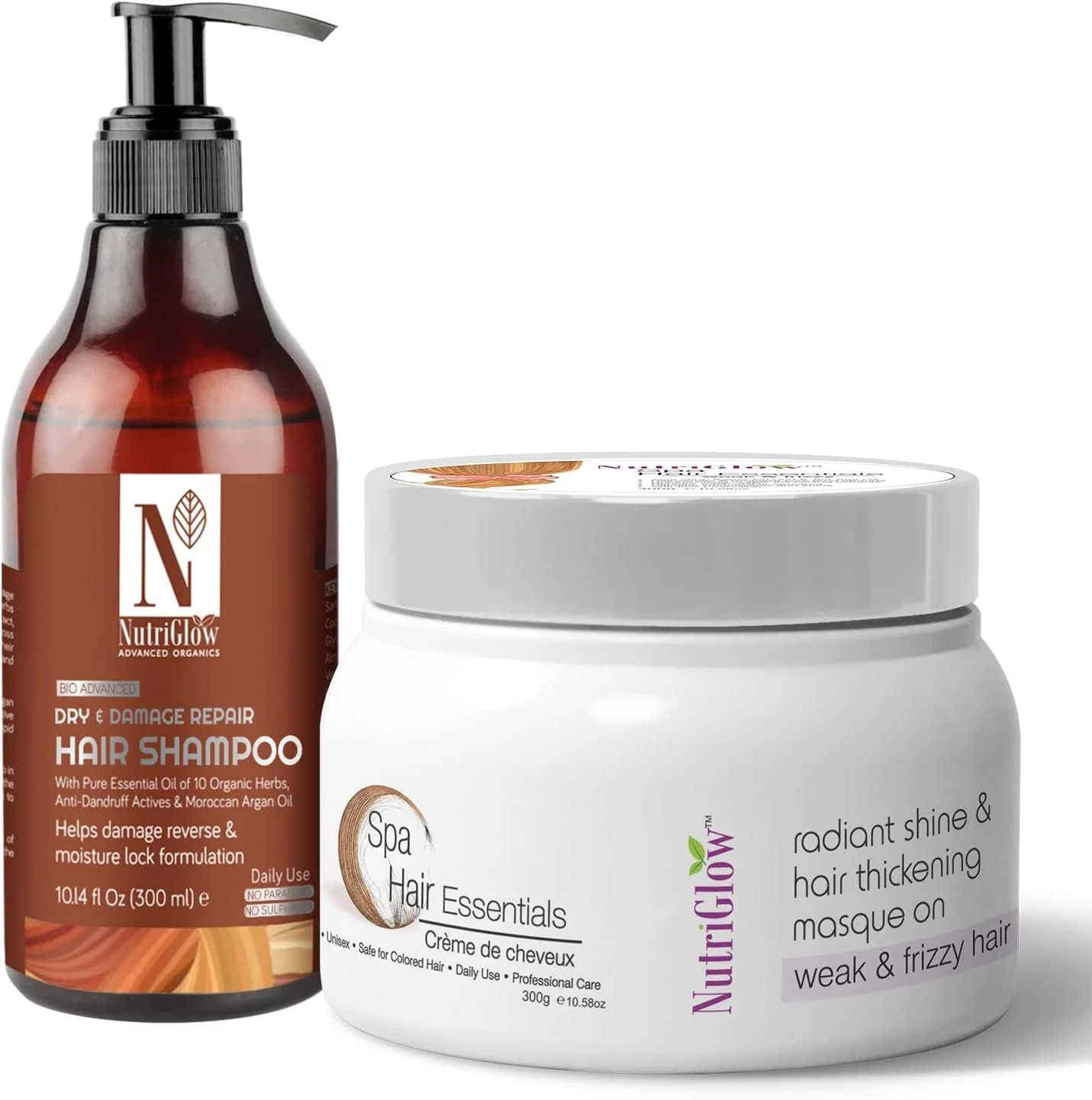کرم اسپا مو نوتری گلو (500 گرم) و شامپو مو (300 میلی لیتر) برای موهای درخشان، موهای وز، تغذیه مو، حفظ رطوبت، بسته 2 عددی کرم اسپا مو نوتری گلو (500 گرم) و شامپو مو (300 میلی لیتر) برای موهای درخشان، موهای وز، تغذیه مو، حفظ رطوبت، بسته 2 عددی