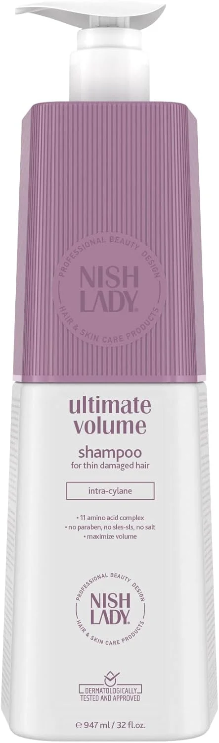 شامپو مراقبت از مو حجم دهنده نیش لیدی 947 میلی لیتر - شامپو مراقبت از مو Intra-Cylane برای موهای نازک و آسیب دیده