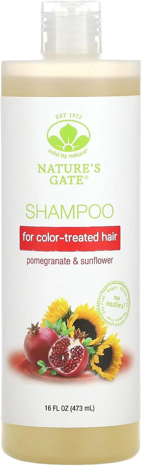 Mild By Nature, (Nature's Gate)، شامپو انار و آفتابگردان برای موهای رنگ شده، 473 میلی لیتر