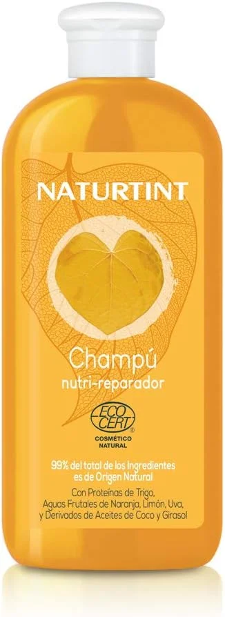 شامپو ترمیم کننده و مراقبت عمیق موهای خشک و آسیب دیده ناتورینت، 99% مواد طبیعی، فاقد سیلیکون و پارابن، حاوی آب میوه پرتقال، لیمو و انگور - 330 میلی لیتر