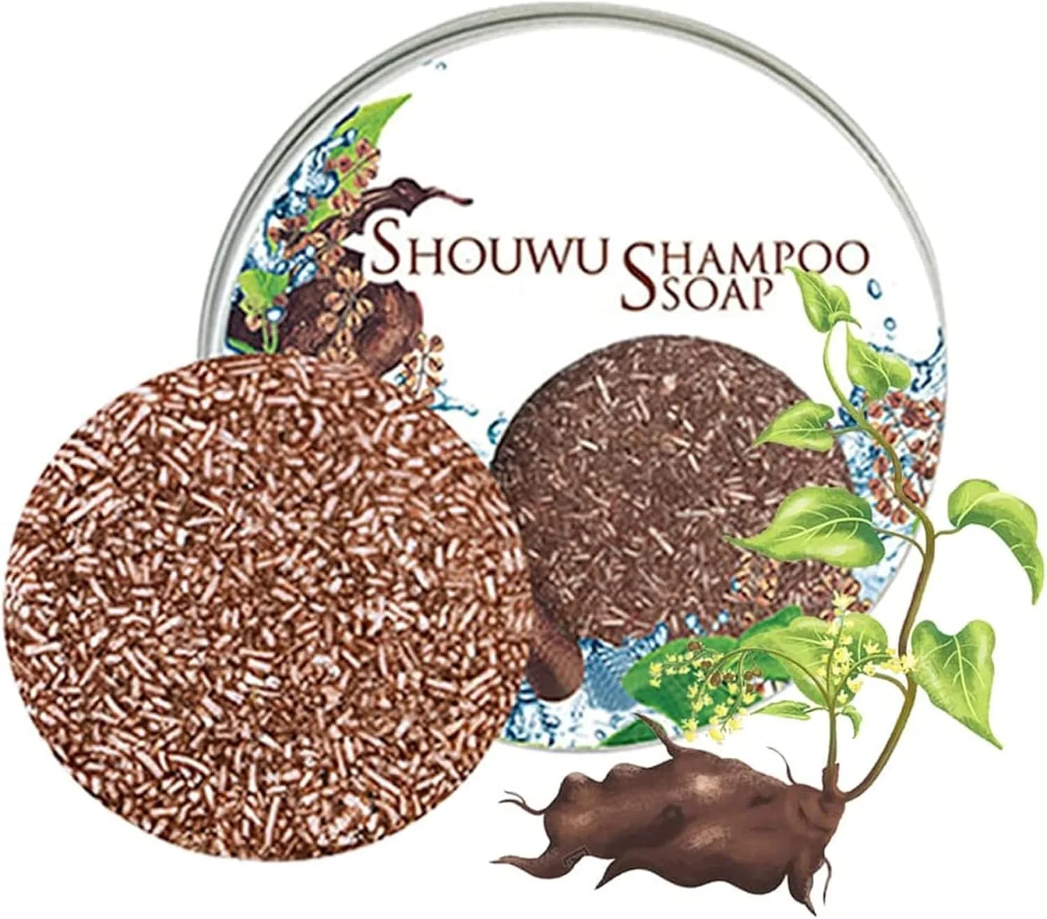 شامپو بار تیره کننده طبیعی، شامپو بار ارگانیک معکوس کننده سفیدی مو، نرم کننده ارگانیک طبیعی و اسانس ترمیم کننده، کمک به توقف ریزش مو، درمان ریزش مو (2 عدد)