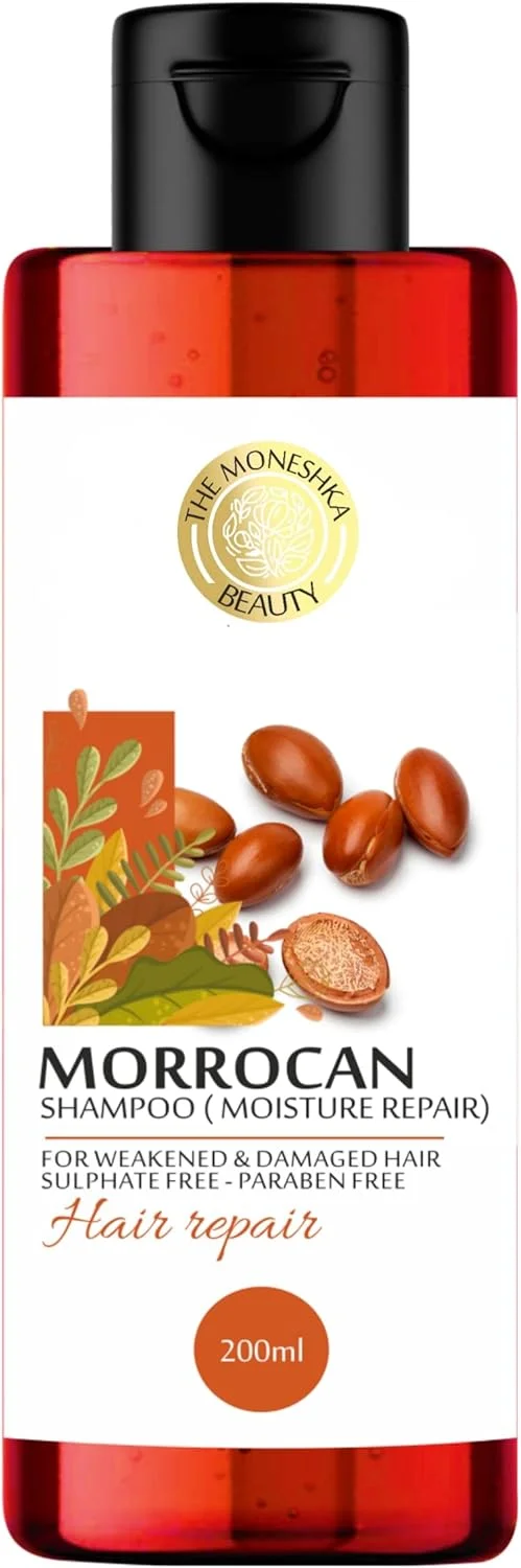شامپو موی مراکشی مونشکا بیوتی، مناسب انواع مو، درخشان کننده، نرم کننده و سالم کننده، 200 میلی لیتر